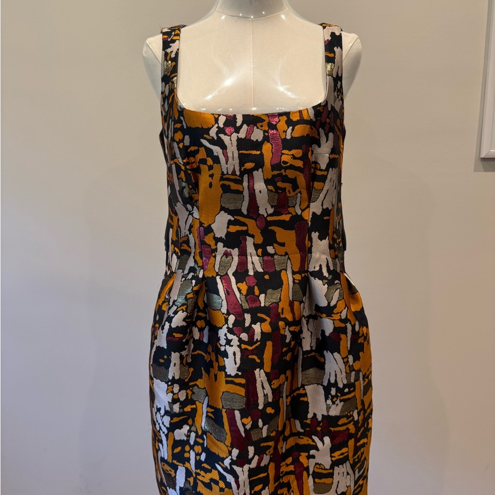 PAULE KA Multicolor Abstract Midi Dress